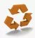 ícone laranja de reciclagem